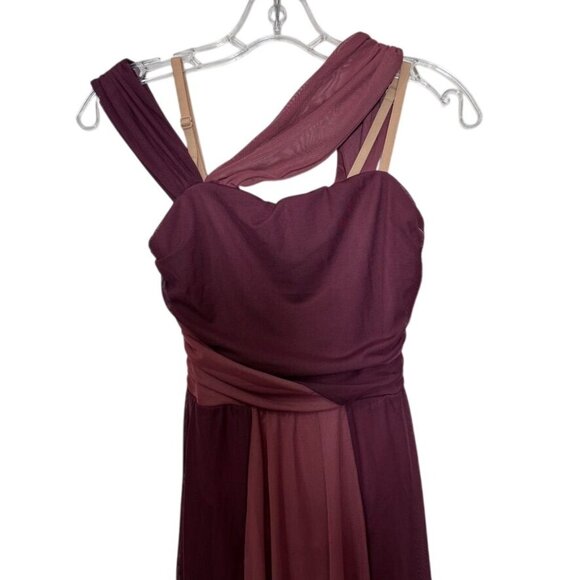 Balera Two-Tone Dance Dress Costume Burgundy Pink Multiway Straps Ballet Lyrical - Picture 2 of 15